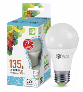 LED-A60-econom 15.0 Вт (220~240В, E27, 1200Лм, 4000К)